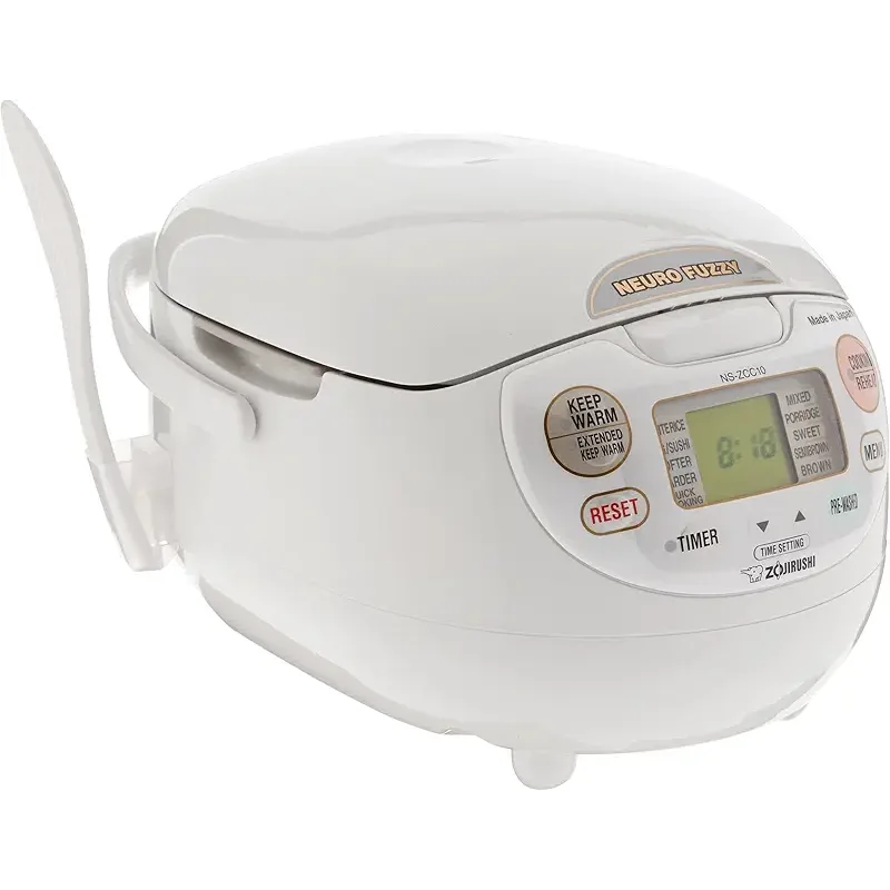 Zojirushi NS-ZCC10 5-1/2-Cup Neuro Fuzzy Rice Cooker and Warmer, Premium White