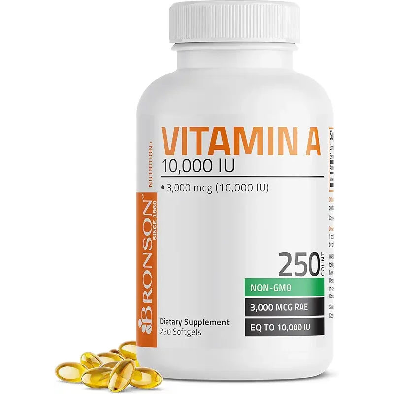 Bronson Vitamin A 10,000 IU Premium Non-GMO Formula Supports Healthy Vision & Immune System and Healthy Growth & Reproduction, 250 Softgels