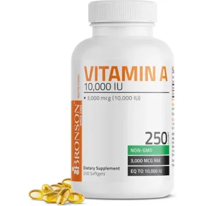 Bronson Vitamin A 10,000 IU Premium Non-GMO Formula Supports Healthy Vision & Immune System and Healthy Growth & Reproduction, 250 Softgels