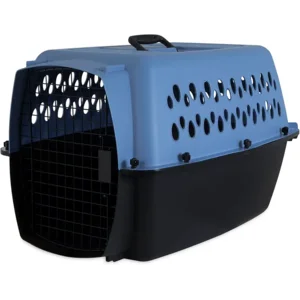 Petmate Pet Porter Fashion Dog Kennel 26", Parisian Blue & Black, for Pets 20-25lbs, Made in USA