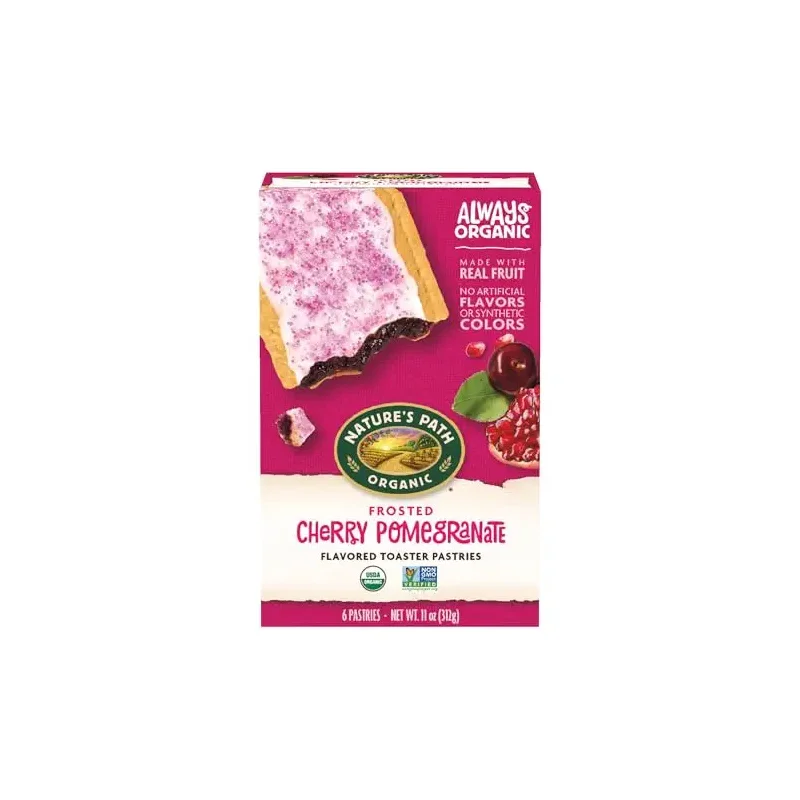 Nature's Path Organic Frosted Cherry Pomegranate Toaster Pastries, 11 oz (Pack of 1), Non-GMO