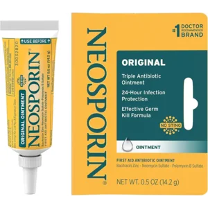 Neosporin Original First Aid Antibiotic Ointment with Bacitracin Zinc for Infection Protection, Wound Care Treatment & Scar Appearance Minimizer for Minor Cuts, Scrapes and Burns,.5 oz