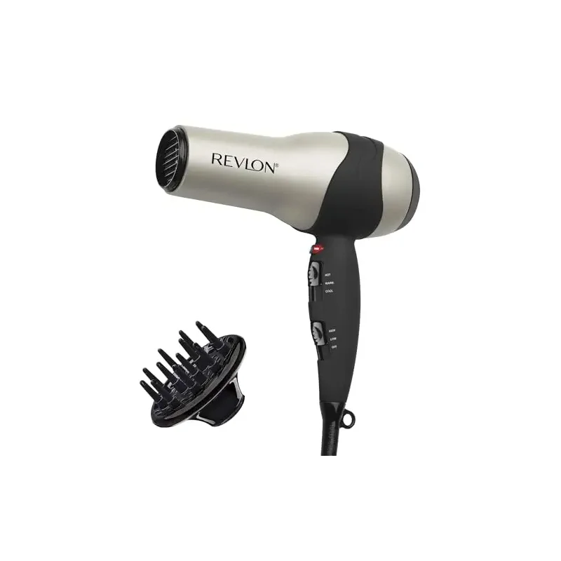 REVLON Turbo Hair Dryer | 1875 Watts of Maximum Shine, Fast Dry (Silver)