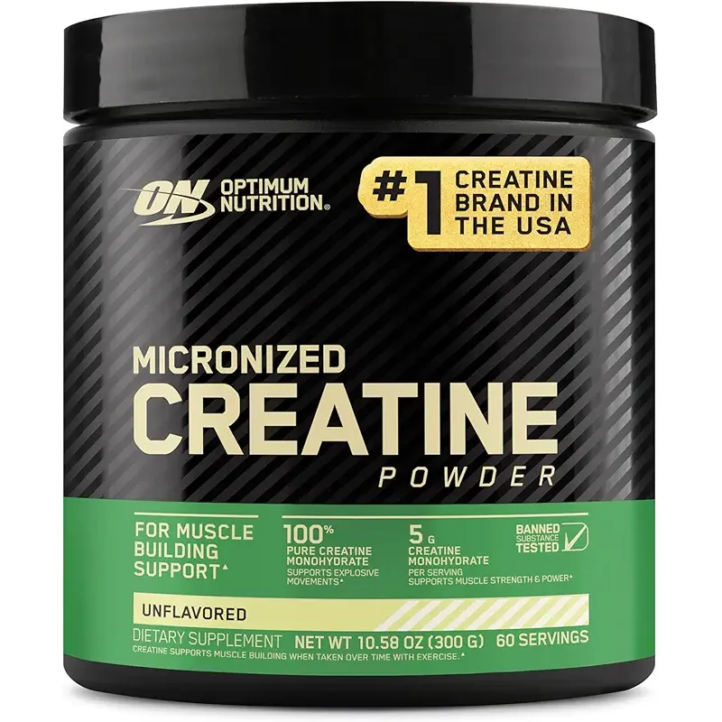 Optimum Nutrition Micronized Creatine Monohydrate Powder, Unflavored, 60 Servings, 300 Grams (Packaging May Vary)