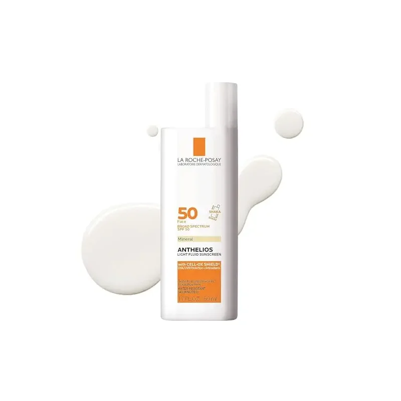 La Roche-Posay Anthelios Sunscreen SPF 50, Ultra-Light Fluid Broad Spectrum SPF 50, Face Sunscreen with Titanium Dioxide Mineral, Lightweight & Fast-Absorbing, Oil-Free, Matte Finish