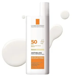 La Roche-Posay Anthelios Sunscreen SPF 50, Ultra-Light Fluid Broad Spectrum SPF 50, Face Sunscreen with Titanium Dioxide Mineral, Lightweight & Fast-Absorbing, Oil-Free, Matte Finish