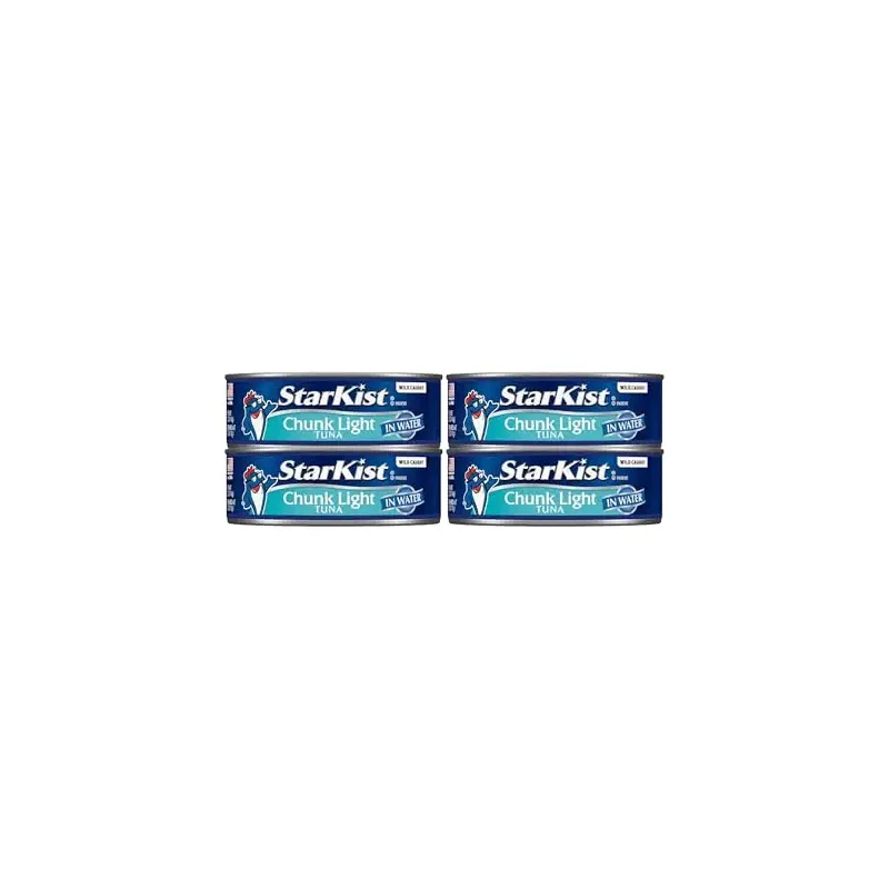 StarKist Chunk Light Tuna in Water, 5 oz (4 Pack) Canned Tuna Fish, Wild Caught, Gluten Free, Ready to Eat, Perfect for Salads, Keto Meals and Snacks, with 20g Protein & 90 Calories Per Serving