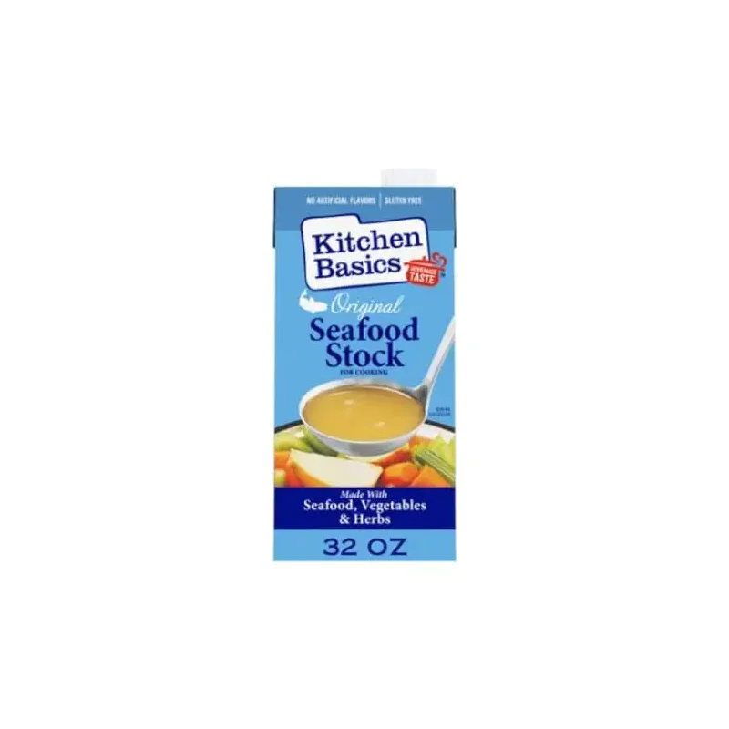 Kitchen Basics Seafood Stock - 32 oz Carton for Enhanced Flavor Recipes, Gumbo, Soup or Seafood Pasta