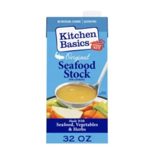 Kitchen Basics Seafood Stock - 32 oz Carton for Enhanced Flavor Recipes, Gumbo, Soup or Seafood Pasta