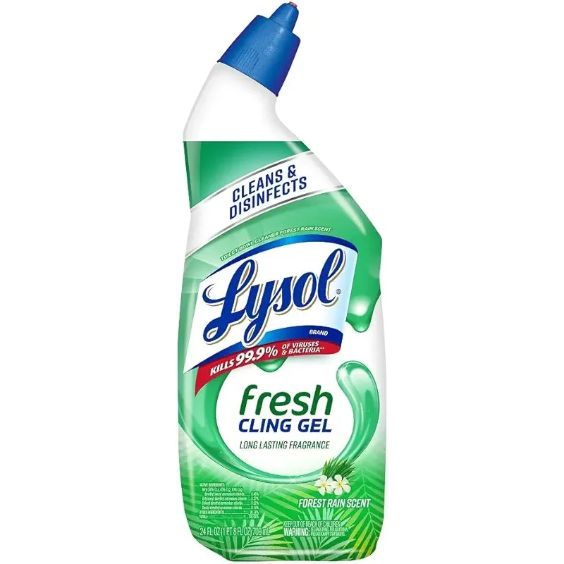 Lysol Toilet Bowl Cleaner Gel, For Cleaning and Disinfecting, Stain Removal, Forest Rain Scent, 24oz