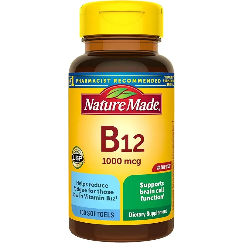 Nature Made Vitamin B12 1000 mcg, Dietary Supplement for Energy Metabolism Support, 150 Softgels, 150 Day Supply