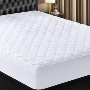 Utopia Bedding Quilted Fitted Mattress Pad, Queen Size, Elastic Fitted Mattress Topper Protector and Cover with Deep Pocket Stretches up to 16 Inches, Machine Washable (White)