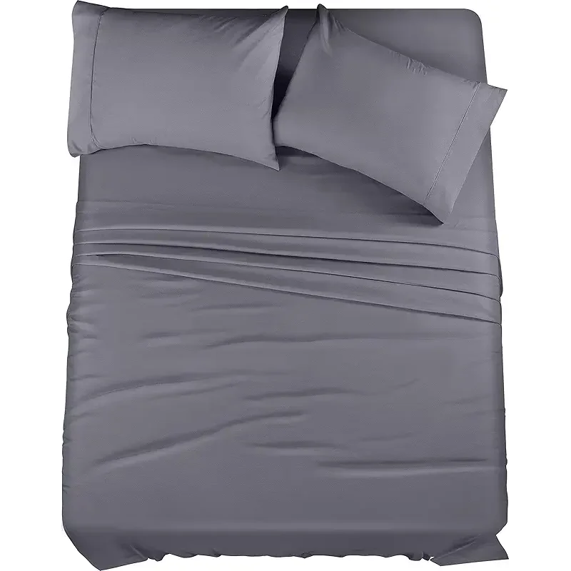 Utopia Bedding Queen Sheet Set – 4 Piece Bed Sheets for Queen Size Bed, Soft and Breathable Microfiber, Includes 1 Fitted Sheet, 1 Flat Sheet and 2 Pillowcases (Grey)