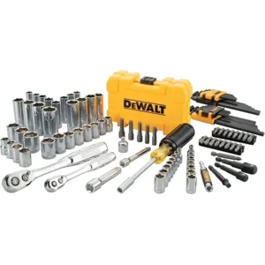 DEWALT Mechanics Tools Kit and Socket Set, 1/4" & 3/8" Drive, SAE, 108-Piece (DWMT73801)