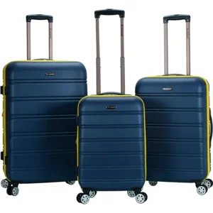 Rockland Melbourne Hardside Expandable Spinner Wheel Luggage, Navy, 3-Piece Set (20/24/28)