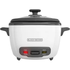 BLACK+DECKER 16-Cup Rice Cooker, 8-Cup Uncooked Rice, Steaming Basket, Removable Non-Stick Bowl, One Touch, Keep Warm