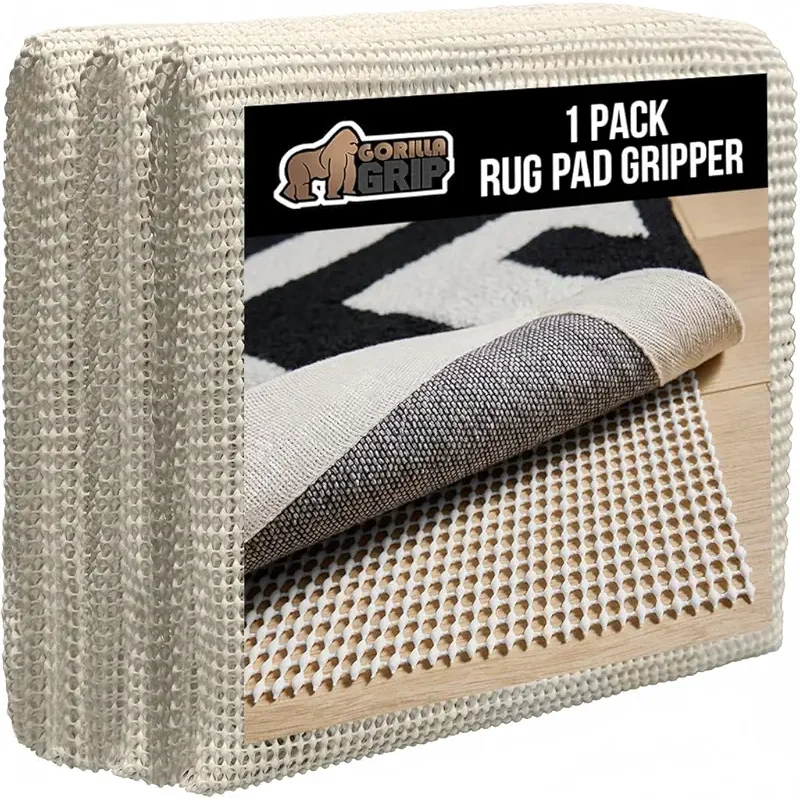 GORILLA GRIP Strong Rug Pad Gripper, US Designed, Grips Keep Area Rugs Safe and in Place, Thick, Slip and Skid Resistant Pads for Hard Floors, Under Carpet Mat Cushion and Hardwood Protection 2x3 FT