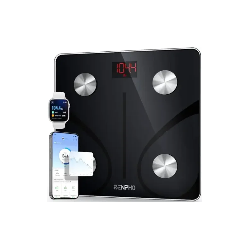 RENPHO Smart Scale for Body Weight, Digital Bathroom Scale BMI Weighing Bluetooth Body Fat Scale, Body Composition Monitor Health Analyzer with Smartphone App, 400 lbs - Elis 1