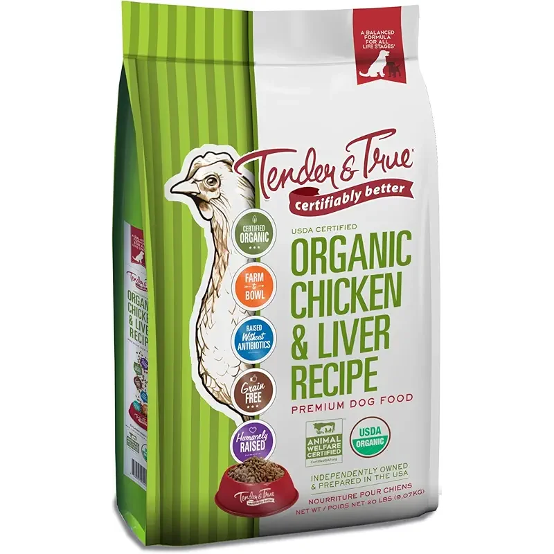 Tender & True Organic Chicken & Liver Recipe Dog Food, 20 lb