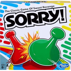 Sorry! Board Game for Kids Ages 6 and Up; Classic Hasbro Board Game; Each Player Gets 4 Pawns; Family Game