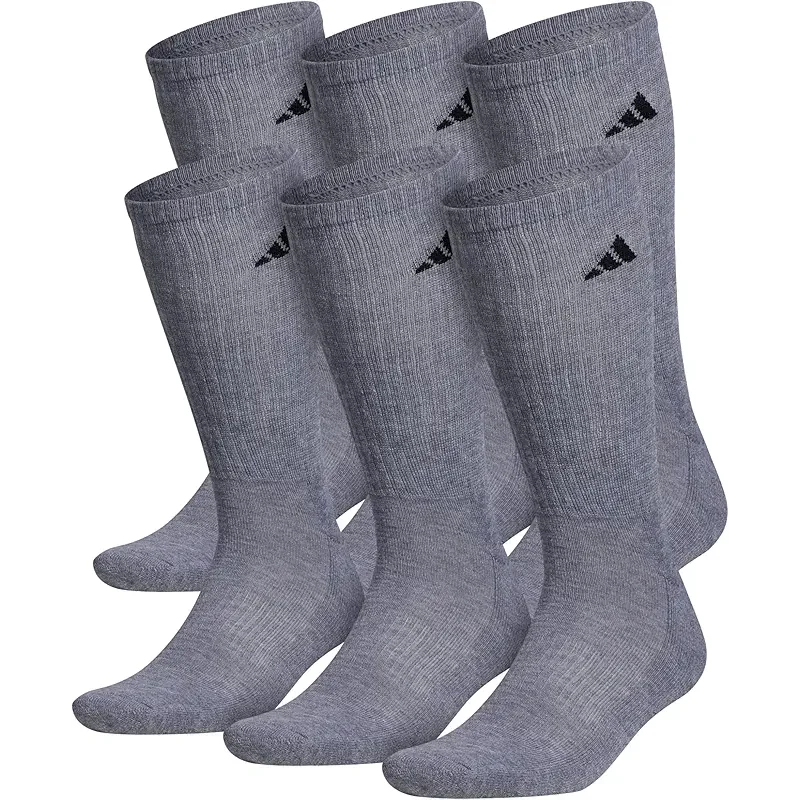 adidas mens Athletic Cushioned Crew Socks With Arch Compression for a Secure Fit (6-pair)