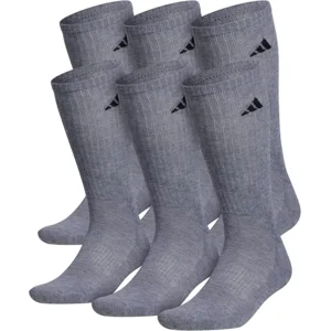adidas mens Athletic Cushioned Crew Socks With Arch Compression for a Secure Fit (6-pair)