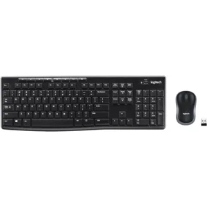 Logitech MK270 Wireless Keyboard and Mouse Combo for Windows, 2.4 GHz, 8 Multimedia Keys, PC, Laptop, Wireless Keyboard Compact Mouse Combo - Black