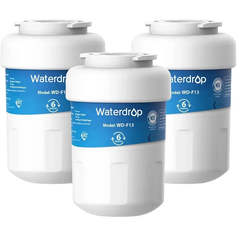 Waterdrop WD-F13 Replacement for GE® MWF®, SmartWater® MWFP, MWFINT, MWFA, GWF, HDX FMG-1, Kenmore® 9991, GSE25GSHECSS, WFC1201 Water Filter, 3 Pack