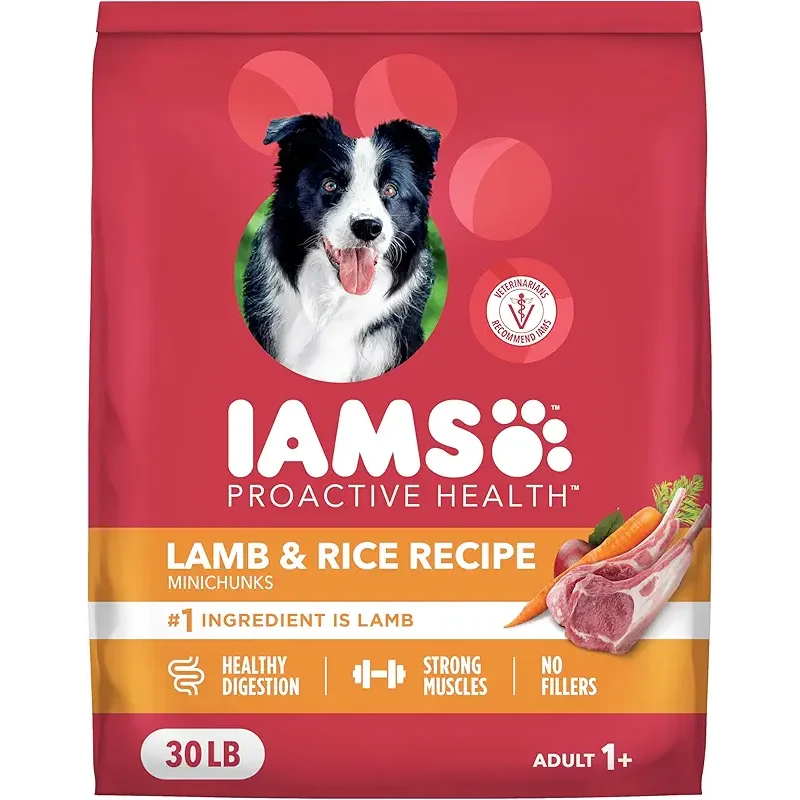 IAMS Proactive Health Minichunks Adult Dry Dog Food with Lamb & Rice, 30 lb. Bag
