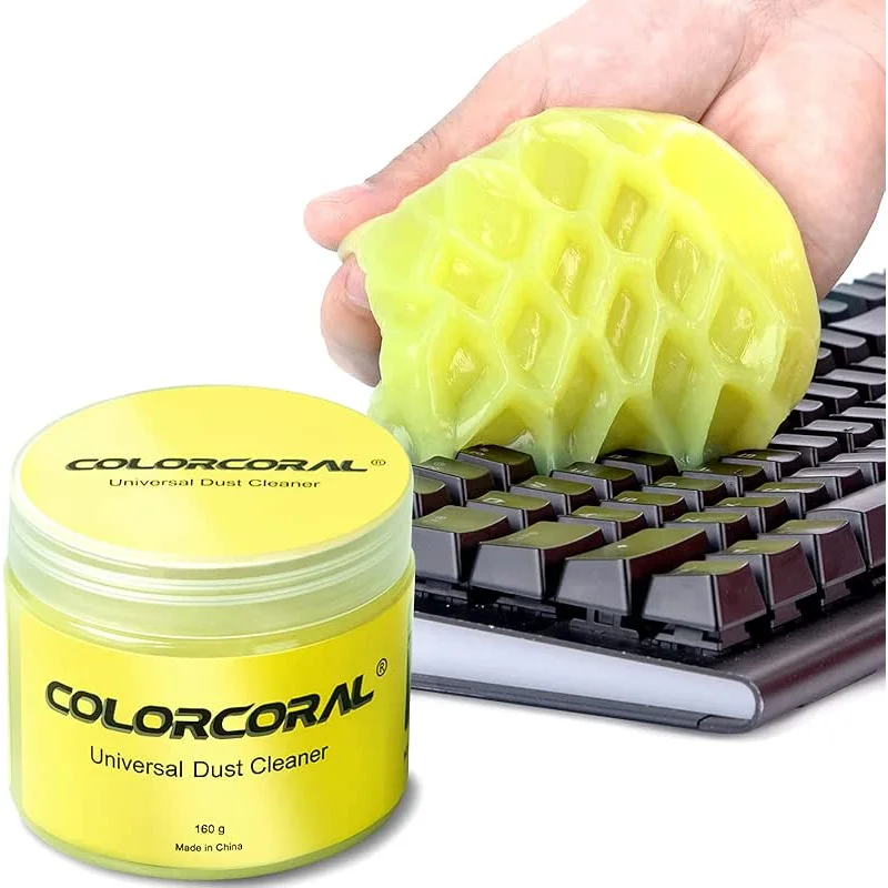ColorCoral Cleaning Gel Universal Dust Cleaner for PC Keyboard Car Detailing Office Electronics Laptop Dusting Kit Computer Dust Remover, Computer Gaming Car Accessories, Gift for Men Women 160g