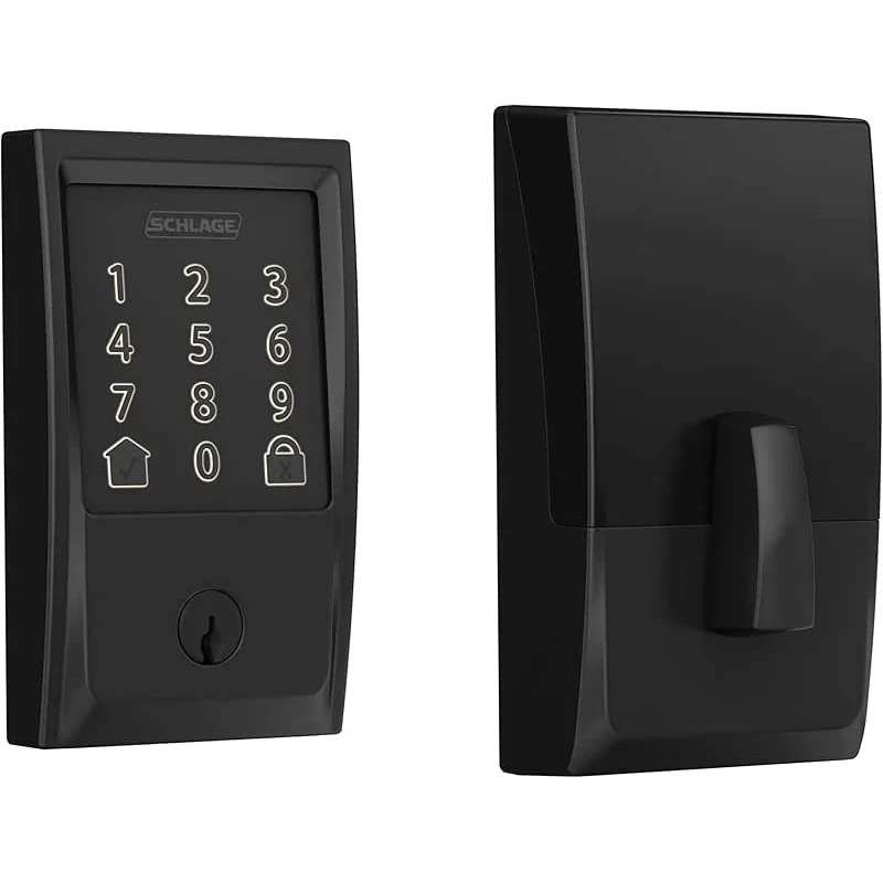 Schlage Encode Smart WiFi Deadbolt Lock for Front Door - Keyless Entry with App or Touchscreen - Works with Alexa, Hey Google, & Airbnb - Create Codes for Guests - Matte Black
