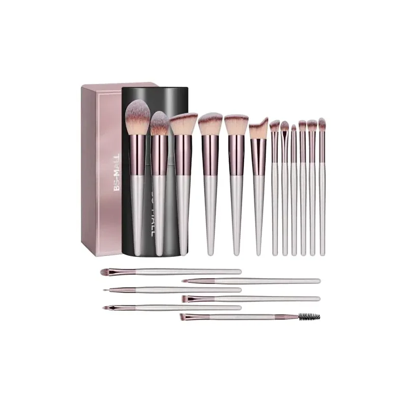 BS-MALL Makeup Brush Set 18 Pcs Premium Synthetic Foundation Powder Concealers Eye shadows Blush Makeup Brushes with black case