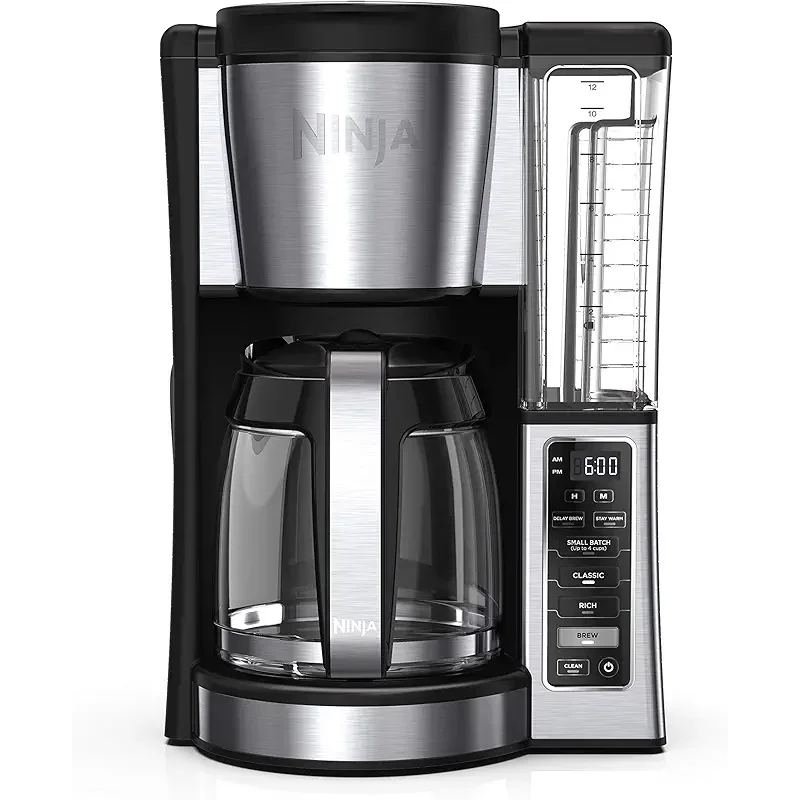Ninja 12-Cup Programmable Coffee Brewer, 2 Brew Styles, Adjustable Warm Plate, 60oz Water Reservoir, Delay Brew - Black/Stainless Steel