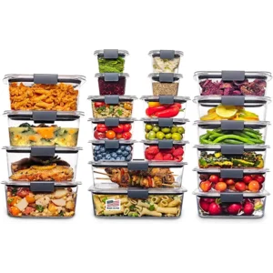 Rubbermaid Brilliance BPA Free 44-Piece Food Storage Containers Set Airtight Leak-Proof with Lids for Meal Prep Lunch and Leftovers