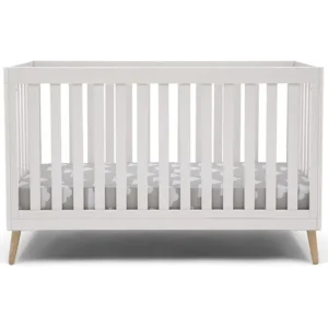 Delta Children Essex 4-in-1 Convertible Baby Crib, Bianca White with Natural Legs