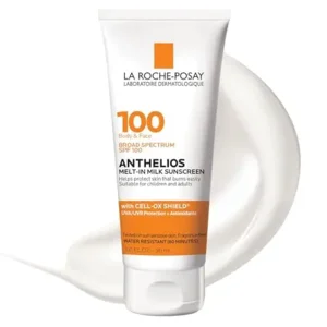 La Roche-Posay Anthelios Melt-In Milk Sunscreen SPF 100, Sunscreen For Body & Face, Broad Spectrum SPF + Antioxidants, Oil Free, For Sun Sensitive Skin, Oxybenzone Free