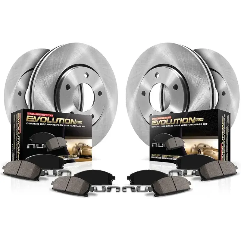 Power Stop KOE8168 Autospecialty Front and Rear Replacement Brake Kit-OE Brake Rotors & Ceramic Brake Pads For 2018 2019 2020 2021 VW Volkswagen Tiguan| 2019 2020 VW Jetta 2.0L