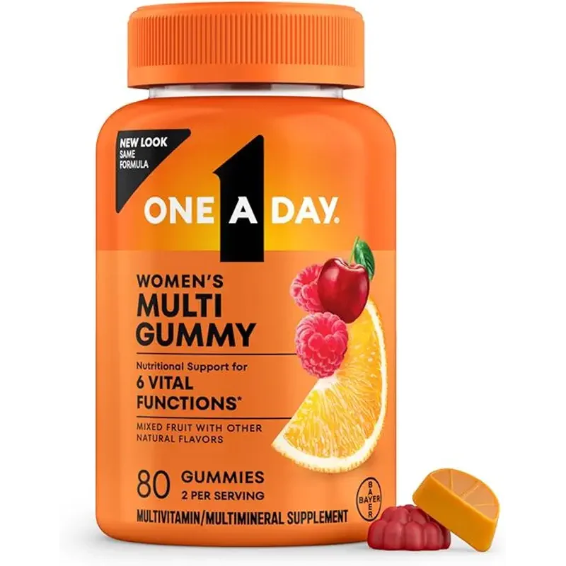 One A Day Womens Multivitamin Gummy - Gummy Vitamins for Women with Biotin, Zinc, Folic Acid, Iodine Vitamin Gummies, Chewable Multivitamin, 80 Count (Packaging May Vary)