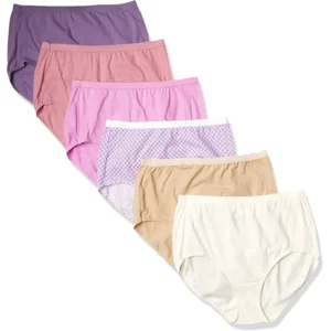 Hanes Women's Organic Cotton Panties Pack, ComfortSoft Underwear, 6-Pack (Colors May Vary)