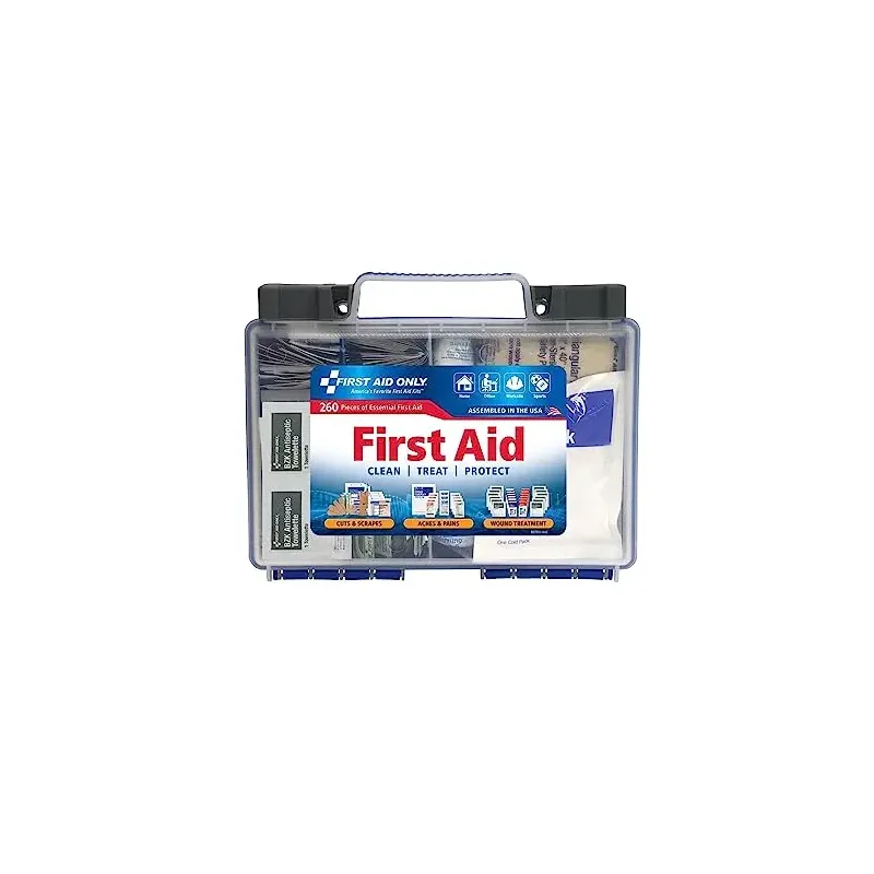 First Aid Only 91248 OSHA-Compliant First Aid Kit, All-Purpose 50-Person Emergency First Aid Kit for Business, Worksite, Home, and Car, 260 Pieces