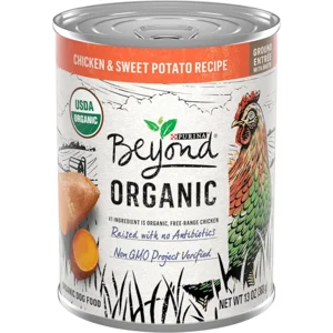 Purina Beyond Organic Wet Dog Food, Organic Chicken & Sweet Potato Adult Recipe Ground Entrée With Broth - (Pack of 12) 13 oz. Cans