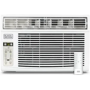 BLACK+DECKER Window Air Conditioner 8000 BTU, AC Window Unit Cools Up to 350 Square Feet, Window AC Unit with Remote Control, 3 Cooling Speeds and Fan Only Function, BD08WT6, White