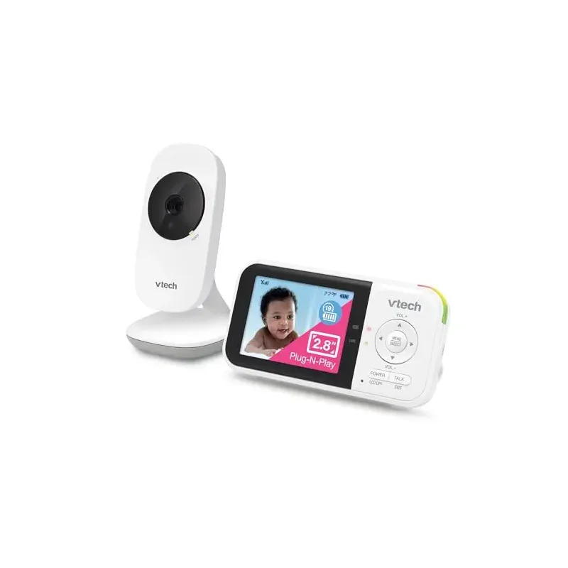 VTech VM819 Baby Monitor with Camera and Audio, 2.8” Screen Portable Baby Camera, Night Vision, 2-Way Audio, Temperature Sensor and Lullabies, Secure Transmission No WiFi, Ideal for Baby/Elderly/Pet