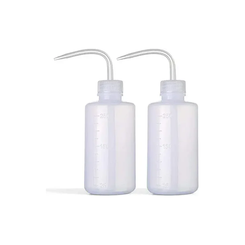 DONSTRAW Wash Bottle 2pcs 250ml/8oz Safety Bottles Watering Tools, Economy Plastic Squeeze with Narrow Mouth Scale Labels for Medical Succulent Cleaning Washing