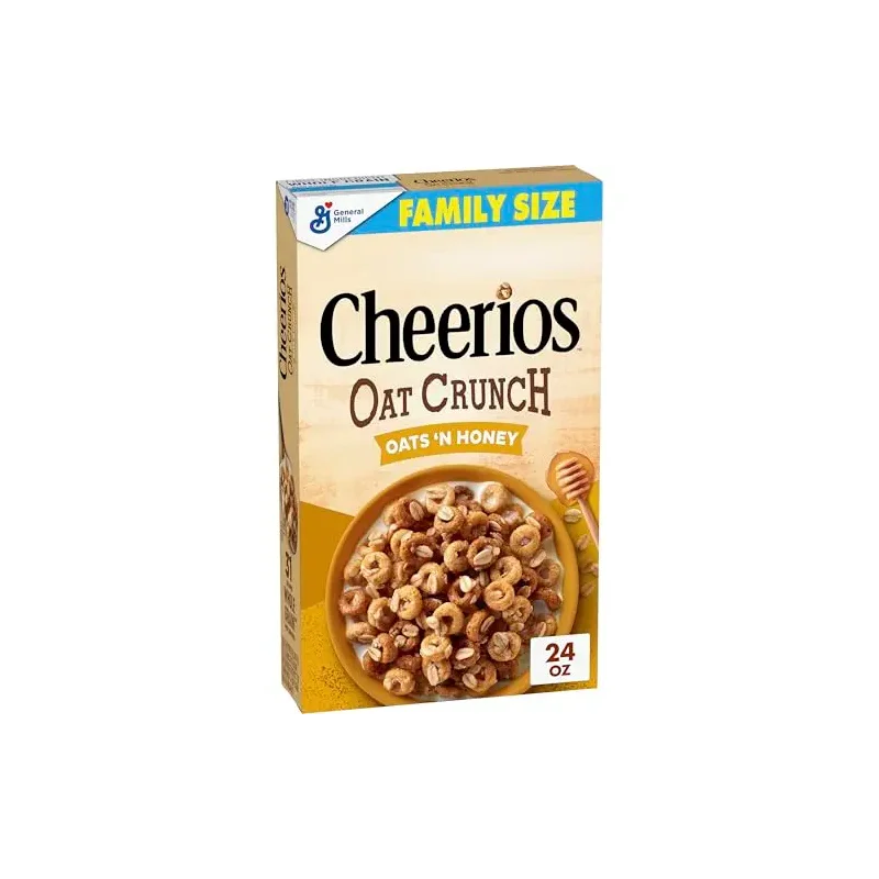 Cheerios Oat Crunch Oats 'N Honey Breakfast Cereal, Made with Whole Grain, Family Size, 24 oz