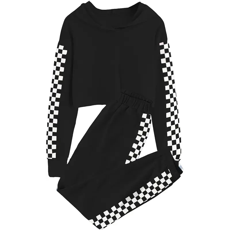 Meikulo Kids 2 Piece Outfits Girls Crop Tops Hoodies Long Sleeve Fashion Sweatshirts and Sweatpants