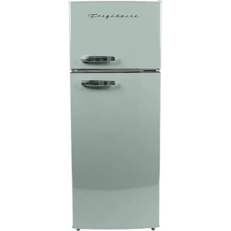 Frigidaire EFR753 Retro Apartment Size Refrigerator with Top Freezer - 2 Door Fridge with 7.5 Cu Ft of Storage Capacity, Adjustable Spill-Proof Shelves, Door & Crisper Bins, Mint