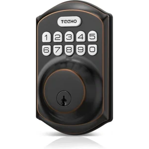 TEEHO TE001 Keyless Entry Door Lock with Keypad - Smart Deadbolt Lock for Front Door with 2 Keys - Auto Lock - Easy Installation - Oil-Rubbed Bronze