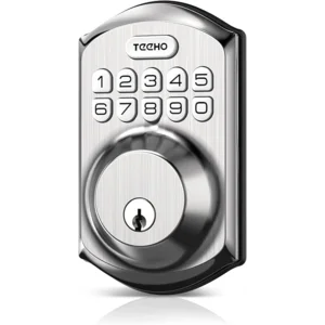 TEEHO TE001 Keyless Entry Door Lock with Keypad - Smart Deadbolt Lock for Front Door with 2 Keys - Auto Lock - Easy Installation - Satin Nickel