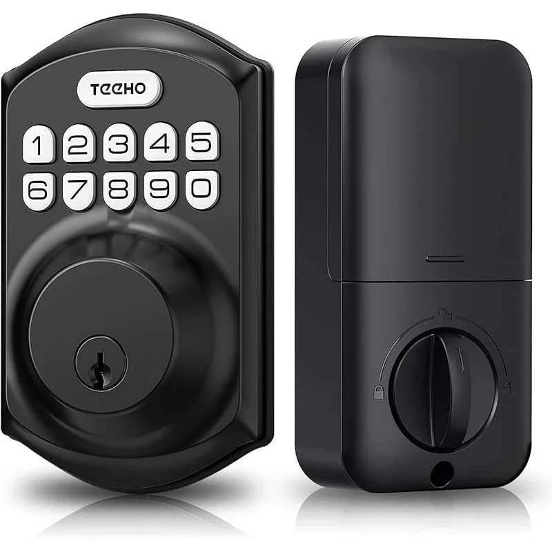 TEEHO TE001 Keyless Entry Door Lock with Keypad - Smart Deadbolt Lock for Front Door with 2 Keys - Auto Lock - Easy Installation - Matte Black